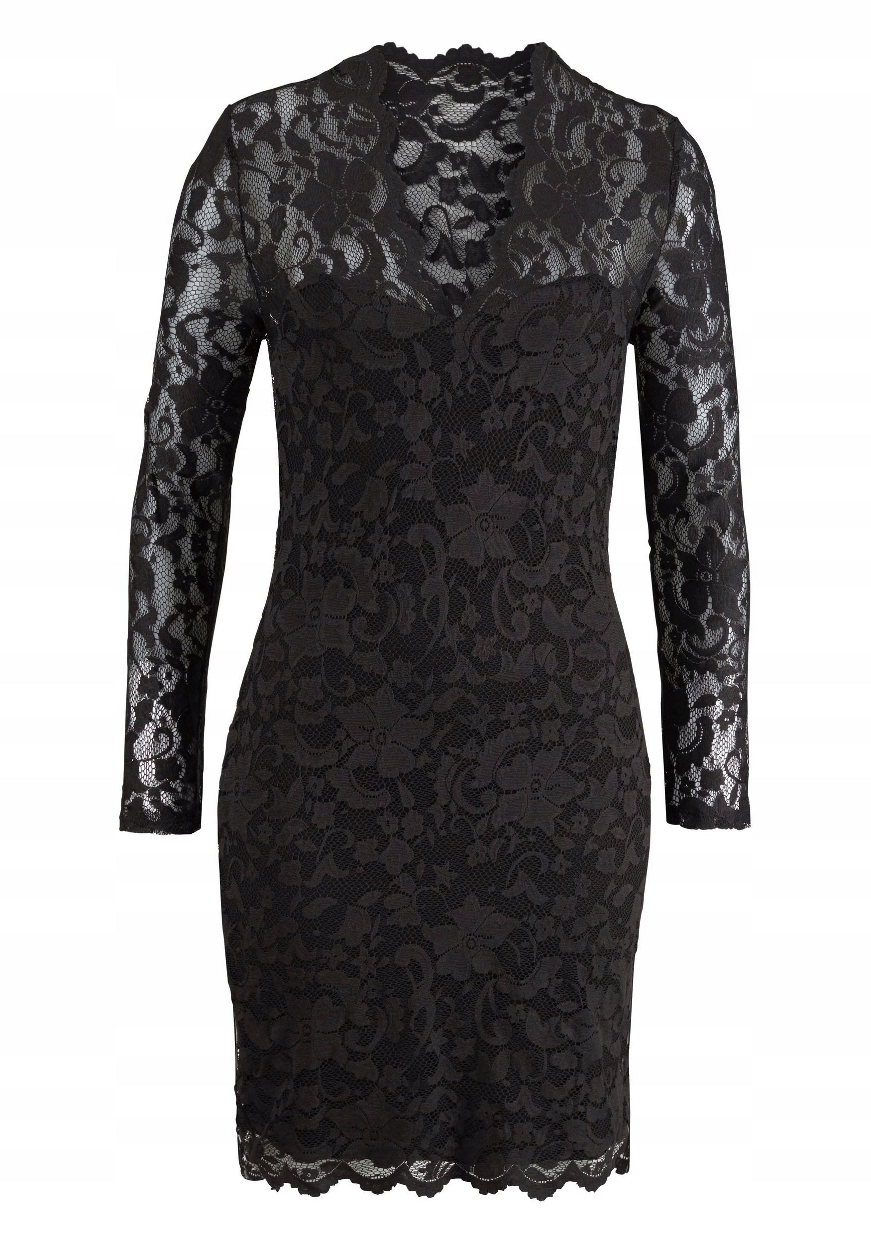 LAURA SCOTT CZARNA KORONKOWA SUKIENKA DAMSKA