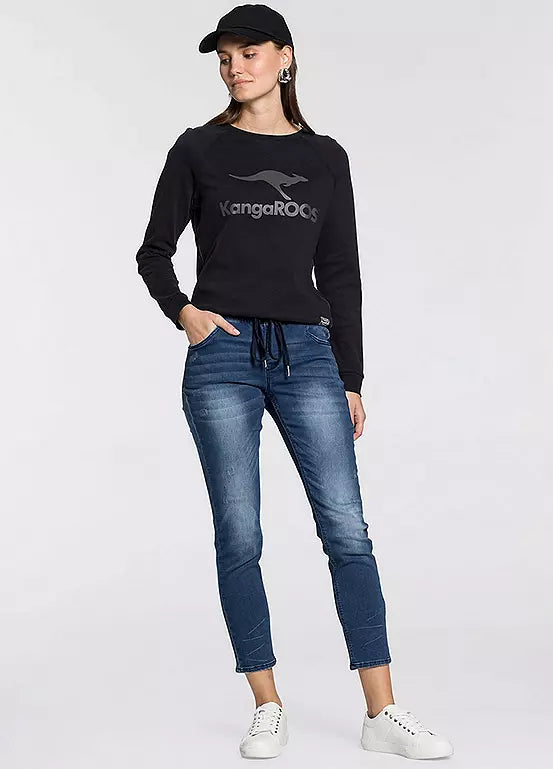 Przycięte jeansy z elastyczną gumką od KangaROOS