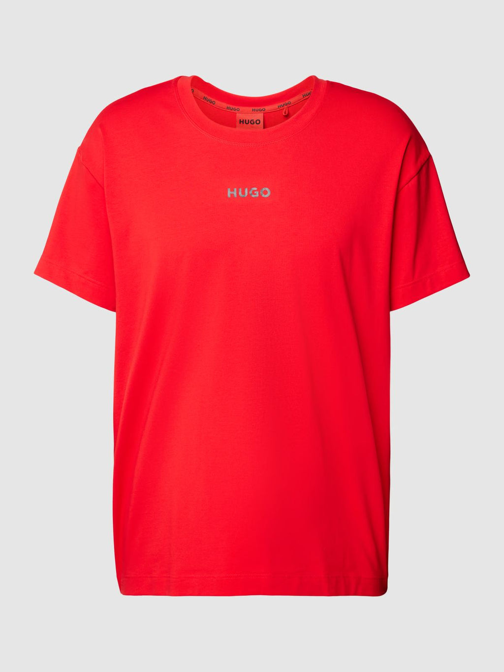 Czerwony t-shirt o kroju oversized firmy HUGO