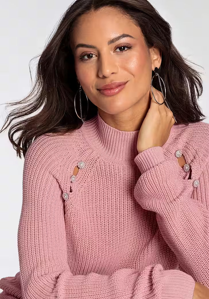 sweter ze stójką
z wycięciami - NOWA KOLEKCJA