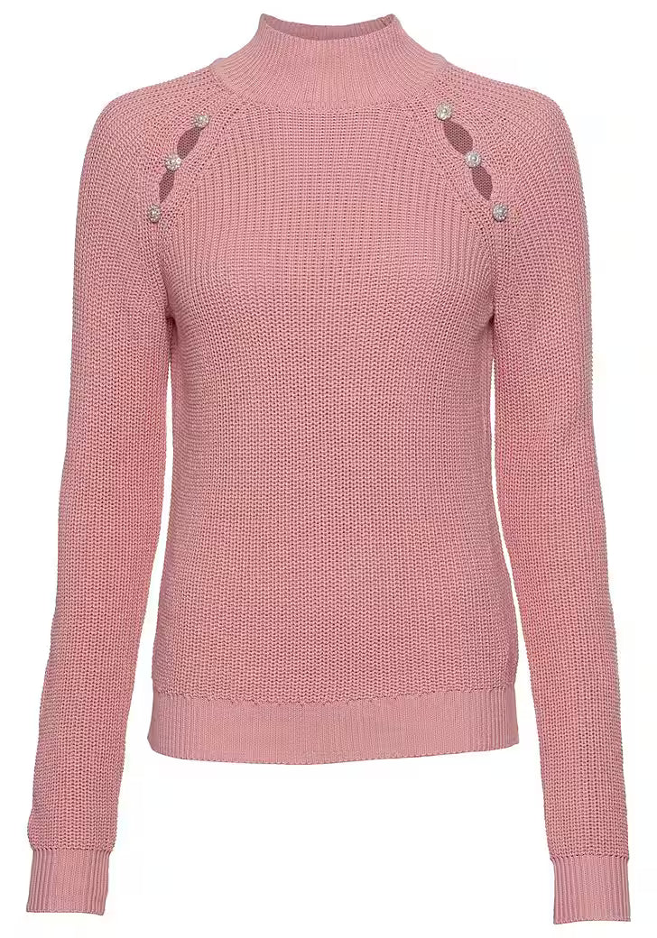 sweter ze stójką
 z wycięciami - NOWA KOLEKCJA