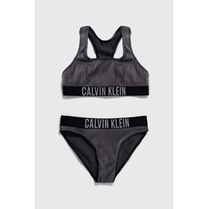Calvin Klein dwuczęściowy dziecięcy kostium kąpielowy czarny